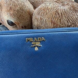 Beautiful Blueberry Prada Zippy w/Multiple Compartments